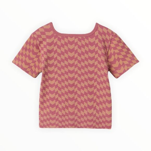 ZARA Kids | Pink | RIBBED CHECK SEAMLESS TOP - Picture 3 of 7
